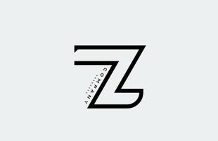 Ícono del logotipo de la letra del alfabeto z con línea. diseño para negocios y empresa vector