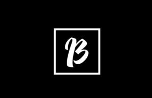 icono del logotipo de la letra del alfabeto b en blanco y negro. diseño cuadrado simple para negocios y empresas vector