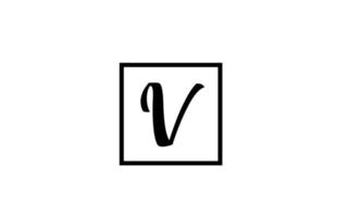 V alphabet letter logo icon. Simple black and white design for business and company vector