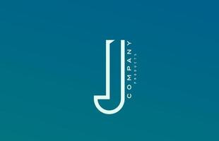 icono del logotipo de la letra del alfabeto j blanco azul con línea. diseño para negocios y empresa vector
