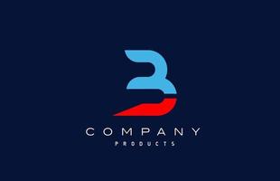 blue red B alphabet letter logo icon. Design for company and business vector