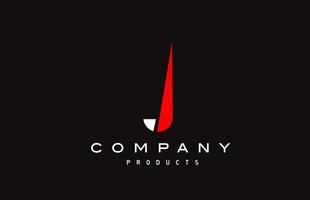 j icono del logotipo de la letra del alfabeto rojo con color negro. diseño creativo para negocios y empresas vector