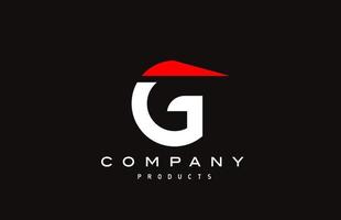G red alphabet letter logo icon with black colour. Creative design for business and company vector