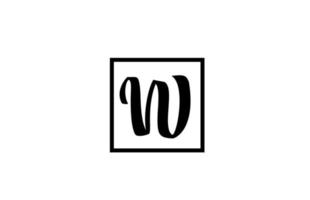 W alphabet letter logo icon. Simple black and white design for business and company vector