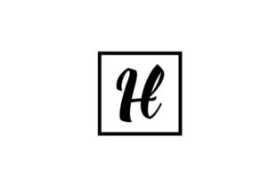 H alphabet letter logo icon. Simple black and white design for business and company vector