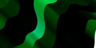 Dark Green vector backdrop with curves.