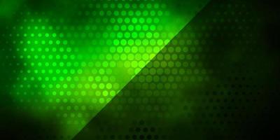 Dark Green vector background with circles.