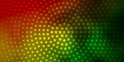 Light Green, Red vector texture with beautiful stars.