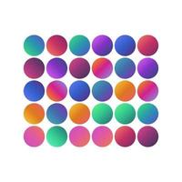 Rounded holographic gradient sphere button. gradient circle vector illustration