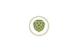 círculo vintage retro hop para cerveza artesanal elaboración de cerveza cervecería producto etiqueta logotipo diseño vector