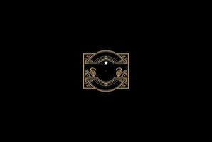 Elegant Luxury Blank Lion Border Frame Label Logo Design Vector
