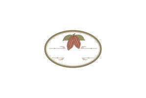 vector de diseño de logotipo de etiqueta de producto de cacao de chocolate vintage retro
