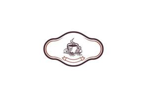 taza de café vintage retro para café restaurante o vector de diseño de logotipo de etiqueta de producto