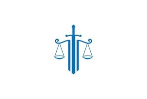 Simple Minimalist Sword Blade with Scale for Attorney Justice Law Logo Design Vector