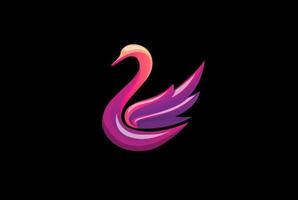 vector de diseño de logotipo de pato de ganso de cisne de lujo colorido moderno