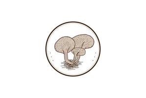 Vintage Retro Mushroom Healthy Food Logo Design Vector