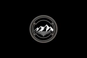 Ice Snow Mountain for Adventure Badge Label Seal Sticker Logo Design Vector