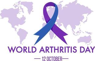 World Arthritis Day banner with purple ribbon vector