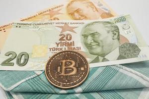 istanbul,Turkey- January 4,2022.Crypto currency mining. The new currency of the digital world, Bitcoin. photo
