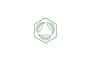 círculo hoja hojas reciclar medio ambiente logo diseño vector