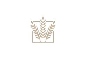 Simple Minimalist Golden Grain Wheat Rice or Malt for Brewery or Bakery Logo Design Vector