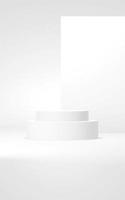 Podium abstract background. Geometric shape.white colors scene. Minimal 3d rendering. Scene with geometrical background. 3d render photo