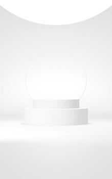 Podium abstract background. Geometric shape.white colors scene. Minimal 3d rendering. Scene with geometrical background. 3d render photo