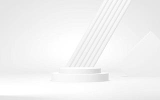 Podium abstract background. Geometric shape.white colors scene. Minimal 3d rendering. Scene with geometrical background. 3d render photo