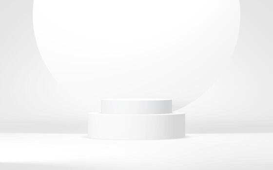 Podium abstract background. Geometric shape.white colors scene. Minimal 3d rendering. Scene with geometrical background. 3d render photo