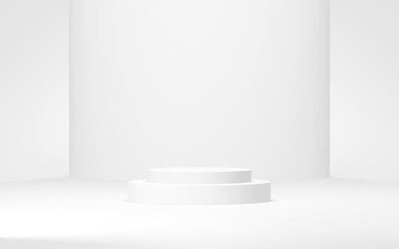 Podium abstract background. Geometric shape.white colors scene. Minimal 3d rendering. Scene with geometrical background. 3d render photo