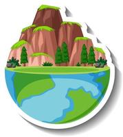 Half earth planet with landscape vector