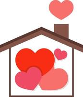 Heart house in flat style vector