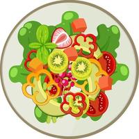 Vegetable salad bowl on white background vector