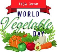 banner del día mundial de las verduras con verduras y frutas vector