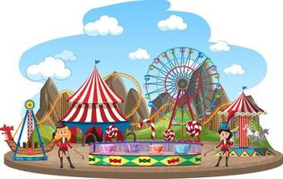 Circus theme park on isolated background vector