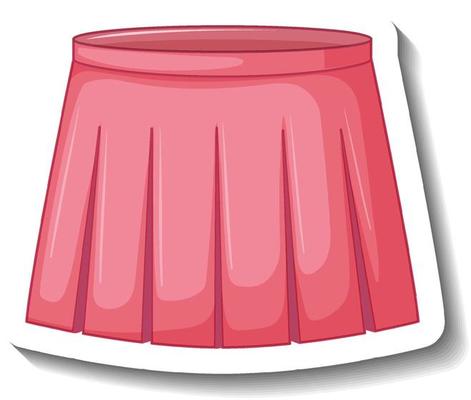 Pink pleated skirt in cartoon style
