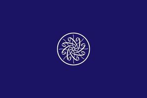 Circle Elegant Luxury Flower Line Pattern Logo Design Vector