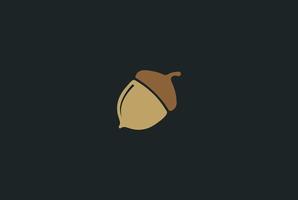 Simple Minimalist Oak Acorn  Nut Logo Design Vector