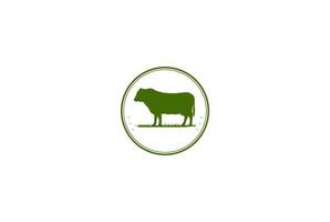 Retro Vintage Cow Angus Beef Emblem Livestock Logo Design Vector