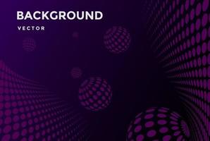Violet Purple 3D Abstract with with Sphere Ball Globe Orb Dot Pattern Halftone fot DJ Disco Music Cover Background. Vector illustration.