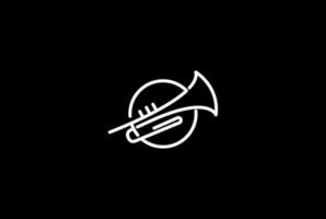 trompeta circular para el vector de diseño del logotipo del espectáculo de conciertos de música jazz