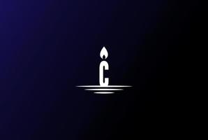 letra inicial minimalista simple c para vector de diseño de logotipo de fuego de llama de luz de vela