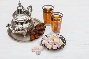 dates fruit with turkish delight teapot