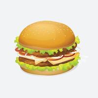deliciosa hamburguesa sabrosa comida rápida vector