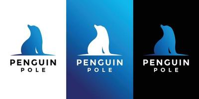 penguin pole logo design vector