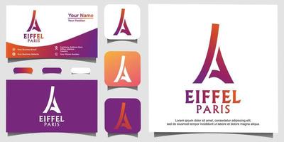 eiffel paris logo design vector