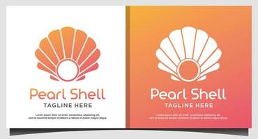 Pearl Shell logo design template vector