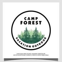 Evergreen pine tree forest logo vector