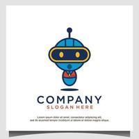 mascot cartoon robot futuristic logo design vector