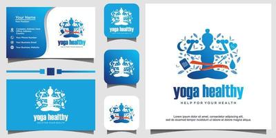 women yoga for healthy logo design illustration vector